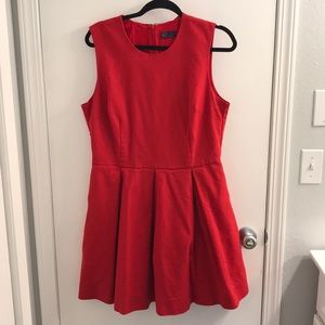 Red pleated Gap dress, 16